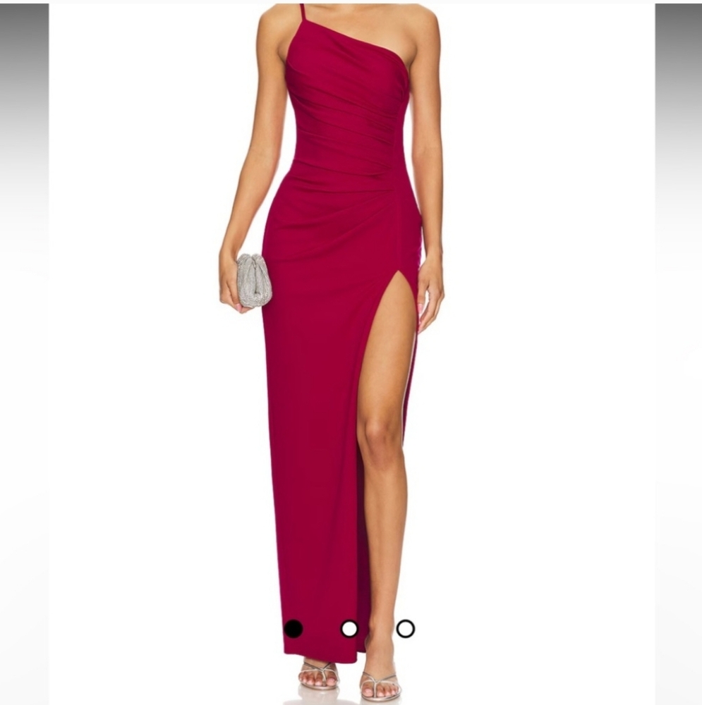 Katie May X Noel And Jean Avena Open Back Magenta Gown